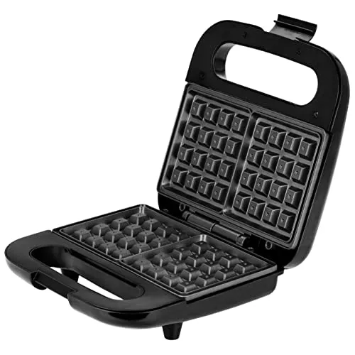 MPM MGO-39M Waffeleisen für 2 Dicke Belgische Waffeln, Antihaftbeschichtete Platten, Automatische Temperaturregelung, Edelstahlgehäuse, 1000W