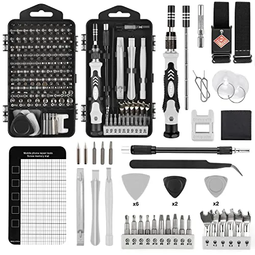 VMAN 145 in 1 Feinmechaniker Werkzeug Set, Feinmechaniker Schraubendreher Set, Handy Reparatur Werkzeug Set mit 10 Schraubenausdreher Bits für PC Computer iPhone Laptop Tablet PS5 Xbox Kamera Brillen