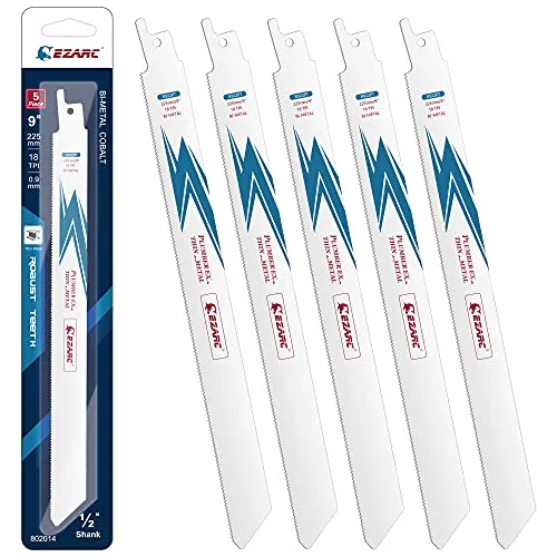 EZARC Säbelsägeblätter R922PT dünn-medium Metall Schneiden 225mm 18TPI （5 Stück）