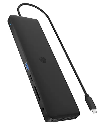 ICY BOX USB-C Docking Station (11-in-1) mit 4K Unterstützung - Weiteres Notebook-Zubehör für produktives Arbeiten: Erweitern Sie Ihre Anzeige auf bis zu 3 Monitore und nutzen Sie die Power Delivery mit bis zu 100W. Ideal für schnelle Netzwerkverbindungen dank Gigabit Ethernet.