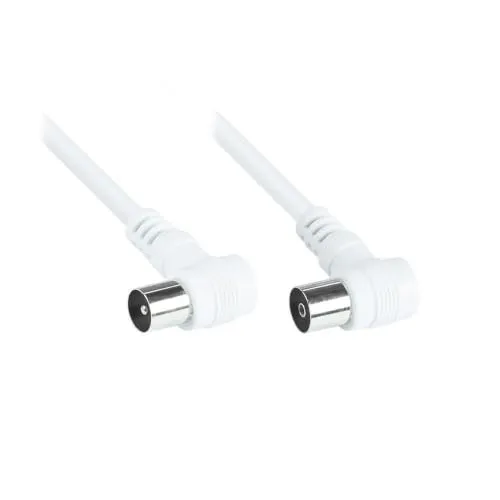 Antennenkabel weiß, Doppelschirmung, abgewinkelt, 2m, Good Connections®