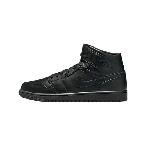 NIKE Air Jordan 1 Mid Herren Sneaker Sneaker Basketball Mode Leder Schuhe, Schwarz , 41 EU