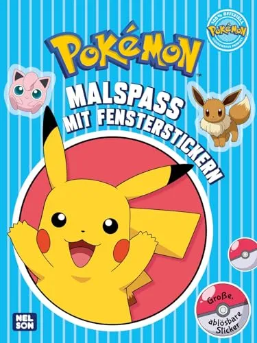 Pokémon Activity-Buch: Malspaß mit Fensterstickern: Malbuch mit 10 selbstklebenden, wiederverwendbaren Stickern für Jungen und Mädchen ab 4 Jahren