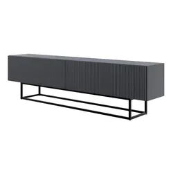 Selsey TV-Schrank VELDIO mit Lamellenfronten - TV-Halterungen, modernes Design mit kratzfestem Material und pflegeleichten Oberflächen, ideal für stilvolle Wohnräume.