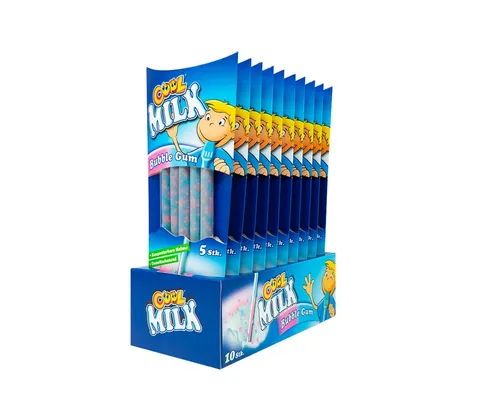 COOL Süßigkeit, Cool Milk Trinkhalm Bubble Gum Kaugummi Frutti 5er 30g 10er Pack
