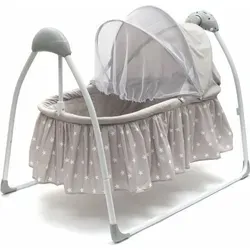 NEW BABY Schwingende Babywiege mit Melodien und Zeitschaltuhr - Grau