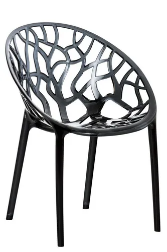 CLP Design-Gartenstuhl Crystal - Wetterbeständiger Stapelstuhl - Stapelbarer Kunststoffstuhl für Garten, Balkon und Terrasse. Witterungsbeständig und mit max. Belastbarkeit von 160 kg, ideal für drinnen und draußen.