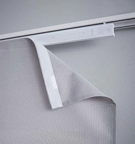 Gardinenbox 4er Set Paneelwagen 60 cm Weiß aus Kunststoff für Flächenvorhang incl. Beschwerungsstange Rollen- und X-Gleiter, 2021200set