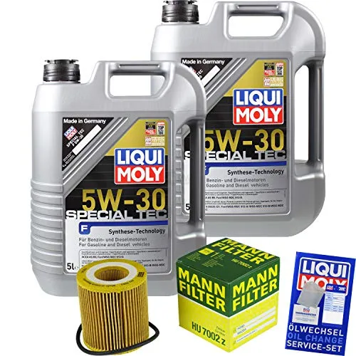 Filter Set Inspektionspaket 10 Liter Liqui Moly Motoröl Special Tec F 5W-30 MANN-FILTER Ölfilter