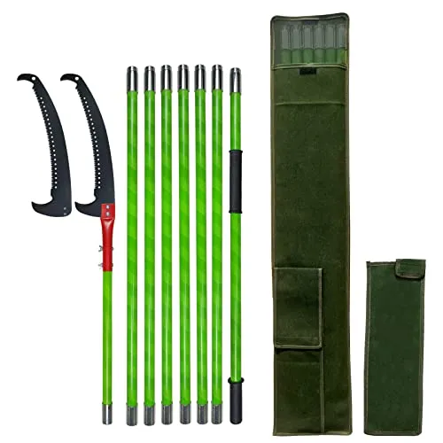 Astsäge mit Stiel 8m Handsäge Einstellbare Länge, Baumsäge Gartengeräte-Set Palme Hochentaster hochreichbare Stange mit Tragetasche, schneidet sauber und schnell für hohe Äste(Pro)
