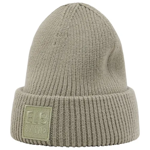 ELBSAND Nora Beanie - Einfarbige Strickmütze in Beige/Grau - Strickmütze für Damen mit breitem Umschlag, stretchy und ideal für den Alltag. Material: 47% Viskose, 28% Polyester, 25% Polyamid. Entdecke weitere Top-Angebote von ELBSAND!