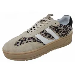 Poelman Damen Sneaker in Mehrfarbig - Größe 38 - Hochwertige Sneaker mit butterweicher Verarbeitung und perfekter Passform, ideal für Freizeit und Alltag. Zeitloses Design in Schwarz, Beige und Braun.