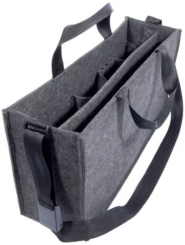Sigel Laptoptasche Desk Sharing Bag Classic L, dunkelgrau - Stylische Laptoptasche aus 100% recyceltem Filz, ideal für Laptops bis 17,3 Zoll, mit viel Stauraum und praktischem Schultergurt – perfekt für den Alltag im Büro und Homeoffice.