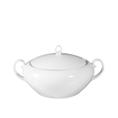 Seltmann Weiden Rondo/Liane Weiß Schüssel mit Deckel 2,35 l - Schalen & Schüsseln - Elegante Porzellanschüssel mit Deckel, spülmaschinen- und mikrowellengeeignet, ideal für stilvolles Servieren und Aufbewahren.