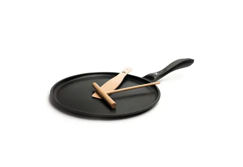 KLAMER Crêpepfanne 28cm - Perfekte Pancakes und Palatschinken - Pfannen für internationale Küche, spülmaschinenfest und mit hochwertigem Aluguss für gleichmäßige Wärmeverteilung.