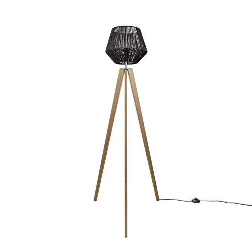 Paco Home Stehlampe Modern - Rattan Optik Boho für Wohnzimmer und Schlafzimmer - Standleuchten & Deckenfluter mit gemütlicher Gitterstruktur aus hochwertigem Holz und Bambus, ideal für einen entspannten Ethno-Stil in Ihrem Zuhause.