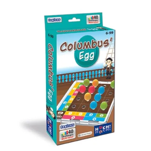 HUCH!, Columbus Egg, Logikspiel Kinder, kniffliges Rätselspiel, Logikspiele mit Lerneffekt, kreatives Solospiel für logisches Denken, Für 1 Spieler ab 6 Jahren