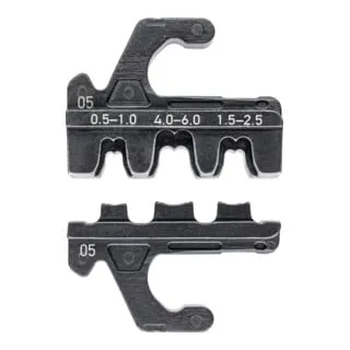 KNIPEX Crimpeinsatz für unisolierte Steckverbinder 4,8 + 6,3 mm - Crimpzangen für unisolierte Steckverbinder, einfaches Wechseln der Einsätze ohne Werkzeug und professionelle Crimpergebnisse in bester Qualität.