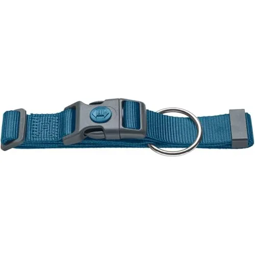 Hunter Hundehalsung London Vario Plus, verstellbares Nylon Hundehalsband mit Zugentlastung, Sicherheitsverschluss mit Verriegelung, reißfest, Farbe: dunkelblau, Größe: L