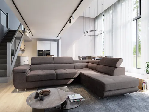 Masseno Ecksofa APIRO R-S mit Schlaffunktion und Stauraum - Ecksofa mit eleganter L-Form, praktischer Schlaffunktion und Bettkasten für zusätzlichen Stauraum – ideal für Gäste und stilvolle Wohnräume.