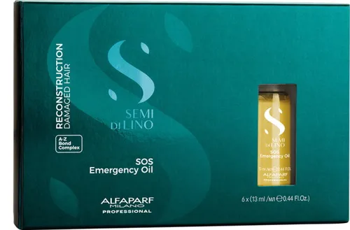 Alfaparf Milano Semi di Lino Reconstruct Reparative SOS Öl Ampullen 6X13ml - Haarkuren für geschädigtes Haar – Intensivpflege, die die Haarstruktur repariert und für Glanz sorgt. Ideal für geschwächtes oder chemisch behandeltes Haar.