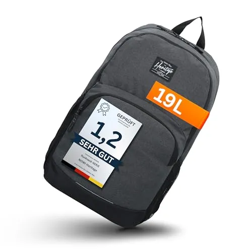 NOWI Handgepäck Rucksack, Laptop Rucksack 15 Zoll, BASICS, Daypack, Tagesrucksack mit vielen Fächern, 45 cm, 19 Liter, Reiserucksack, für Flugzeug, für Herren & Damen