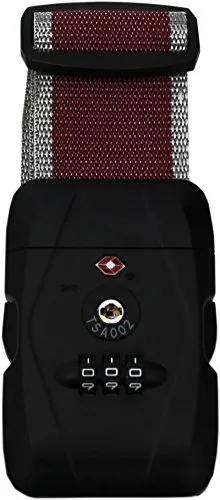 TSA Kofferband Koffergurt Koffer Band Schloss Zahlenschloss USA Reise Bordeaux Grau