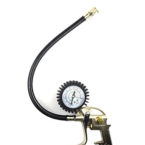 ANCLLO Reifendruckmesser Reifenfüller mit Manometer 220 PSI Multifunktion Luftdruckprüfer mit Ventil Kern Messing-Luftfutter-Reifendruckmesser für jedes Auto-LKW-Motorrad