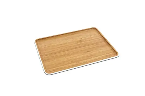 Pebbly NBA061 Serviertablett aus Bambus, Größe L, 40 x 30 x 1,5 cm, Beige