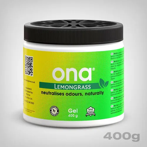 Produktbild ONA Gel Lemongrass 400g – Geruchstralisierer, 4 Wochen, ätherische Öle Indoor