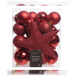 Decoris 023372 Kugeln bruchfest glanz, matt, Glitter mix Transbox a 33