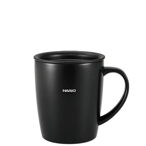 Hario Wärmespeicherbecher mit Deckel to go schwarz 300ml