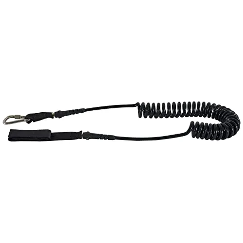 Prolimit Wingsurf Foil Coiled Leash/Strap Black - Strapazierfähige Leash für optimalen Halt - Leashes fürs Surfen - Unsere strapazierfähige Leash bietet sicheren Halt und Flexibilität für ein besseres Wingsurf-Erlebnis.