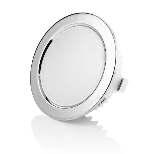 Sweet Led® 1x flache Einbauleuchte 230V IP44 - Möbeleinbauleuchte 3,5W LED - Badleuchte Einbauspot rund - Ultra Flache mini Feuchtraumleuchte - Möbel Einbaustrahler - Chrom, kaltweiß