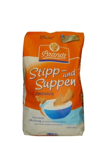 Brandt Stipp- und Suppenzwieback - Köstlicher Stipp- und Suppenzwieback, ideal zum Eintauchen und Genießen. Perfekt für jede Gelegenheit und sorgt für einen knusprigen Snack!