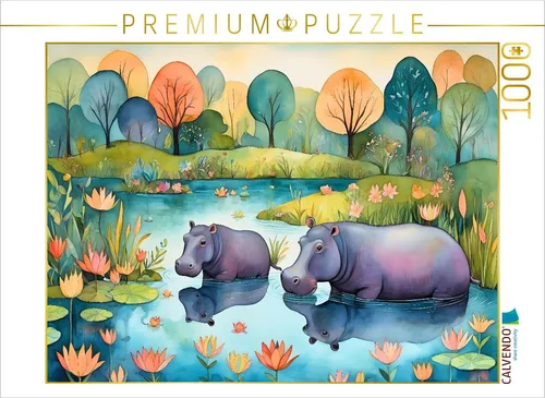 CALVENDO Puzzle Nilpferde im Wunderland 1000 Teile
