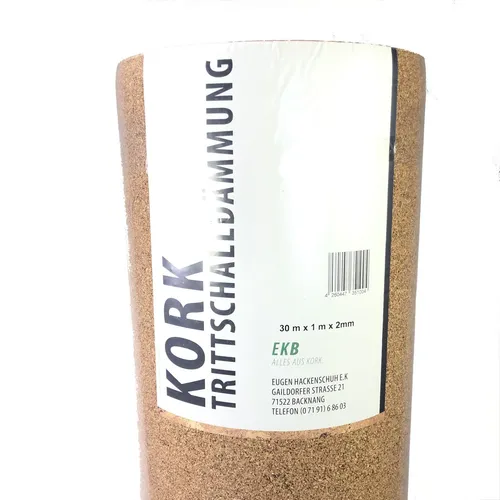 Produktbild EUR 3,30 pro qm 30qm KORK Trittschalldämmung 2mm Parkett & Laminat Unterlage