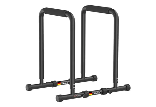 DH FitLife Liegestützgriffe Dip Barren Bars (Dip Station, Max. Belastung 500 KG, Kraftstation Fitnessgerät für Zuhause, Parallettes Calisthenics Training Equipment), Krafttraining 80-100 cm individuell verstellbar