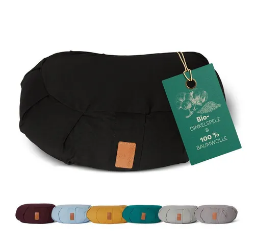 DoYourYoga Yoga Bolster Zafu Halbmondkissen Ganesh - Sportmatten und Meditationskissen aus 100% Bio-Baumwolle, gefüllt mit Bio-Buchweizenschalen für optimalen Komfort und Unterstützung während Yoga und Meditation.