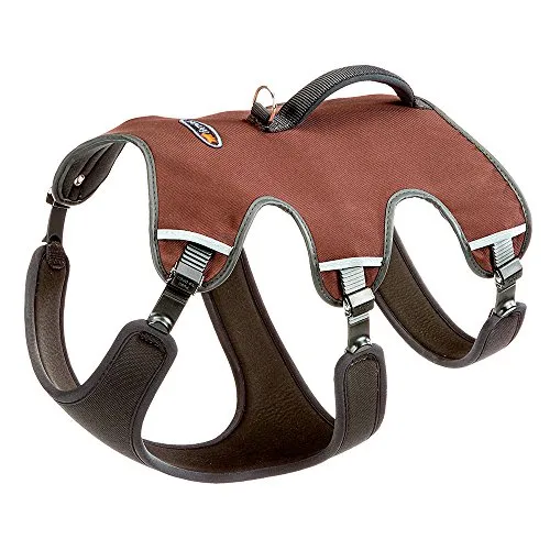 Ferplast Hundegeschirr Medium ERGOTREKKING M, Ausbruchsicheres Hundegeschirr, Greyhound, Perfekte Passform, Verstellbares Geschirr für Hunde, Reflektierend, Gepolstert, 6 Verschlüsse