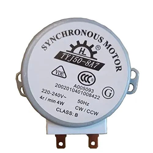 WuYan Mikro-Synchronmotor für Warmluftgebläse, Wechselstrom, 220–240 V, 4 W, 4 U/min, Durchmesser, 50Hz, CW/CCW, TYJ50–8A7, Mikrowellenofenmotor