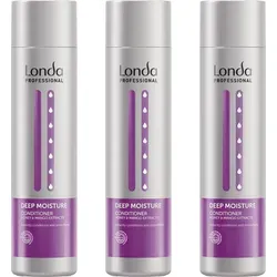 Londa Deep Moisture Conditioner 3x250 ml - Haarspülungen & Conditioner, intensiv feuchtigkeitsspendend für gesundes, glänzendes Haar.