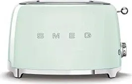 SMEG TSF01PGEU 50s Style Toaster Pastellgrün - Kompakter 2-Schlitz Toaster mit 6 Toast-Stufen und praktischen Funktionen für perfekten Genuss