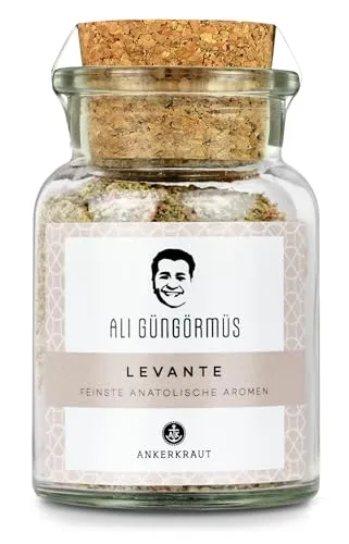 Ankerkraut Levante by Ali Güngörmüs, Gewürzzubereitung, für Fisch, Krustentiere, Mediterranes Gemüse, Saucen und Fleisch, mit Tomatenchips, Sellerie und mehr, 50 g im Korkenglas