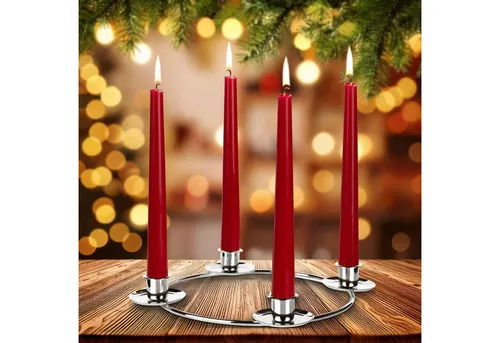 BRUBAKER Adventskranz Kerzenhalter für 4 Kerzen - 22 cm Adventsring für Stabkerzen, Adventskerzenhalter Ring - Kerzenständer aus Metall für Adventskranz
