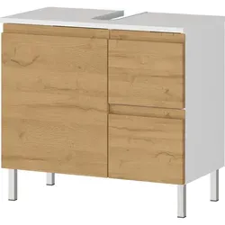 GERMANIA Waschbeckenunterschrank Torrance 60 cm - Griffloses Design - Waschbeckenunterschrank mit 2 Schubladen und robusten Metallfüßen, pflegeleicht und Made in Germany - ideal für modernes Badambiente.
