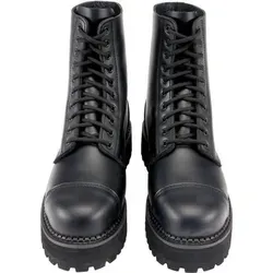 Brandit Plateau Phantom 10 Eyelet Boots – Schwarz, Größe UK12/EU46 - Robuste 10-Loch Schnürstiefel mit stabiler Plateau-Profilsohle und Stahlkappe für optimalen Komfort und Sicherheit im Alltag.