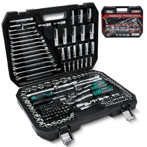 CCLIFE 218 tlg Steckschlüsselsatz Cr-V Ratschenkoffer