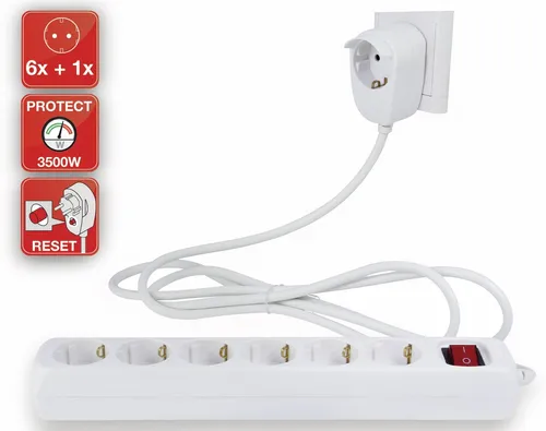 REV Steckdosenleiste Powersplit 6-fach mit Schalter, 5 m - Steckdosen & Zubehör - Praktische 6-fach Steckdosenleiste mit Schalter und 5 m Kabel für flexibles Anschließen von Geräten.