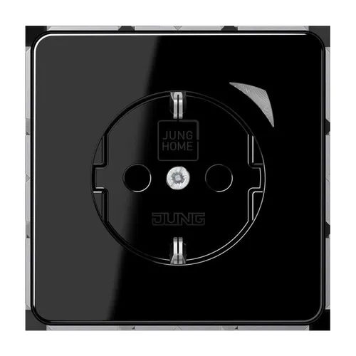 JUNG HOME SCHUKO® Steckdose Energy, Safety+, schwarz in schwarz von Jung SCHUKO Steckdosen Abdeckung